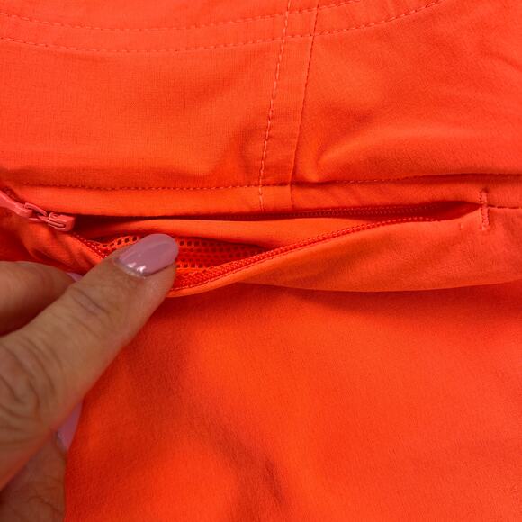 Athleta Costa Neon Orange Athletic Shorts UPF Quick Dry Pockets Size 4 - Picture 7 of 10